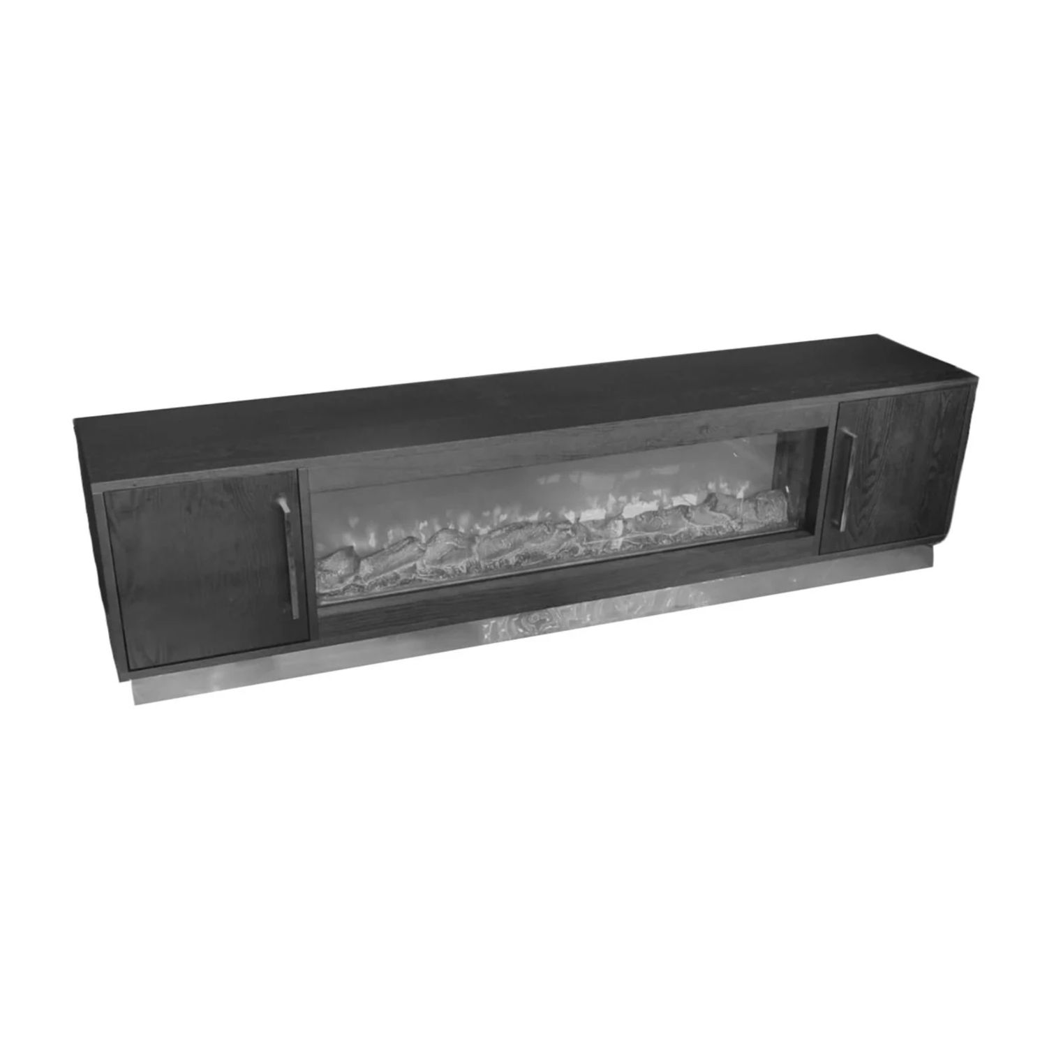 BLOCCI TT BLACK PLAIN VENEER FIREPLACE 200X40X50 + SILVER