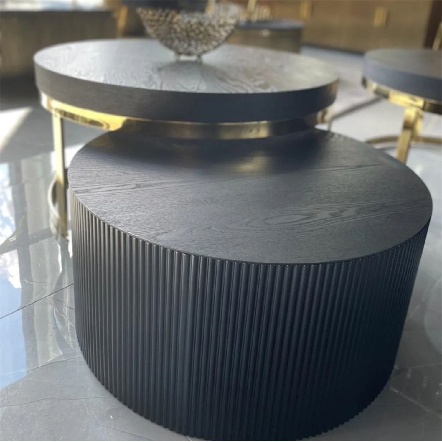 FOX BLACK PLAIN VENEER 90/70 AROUND GOLD