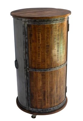 Wijnkast van Mango en Staal