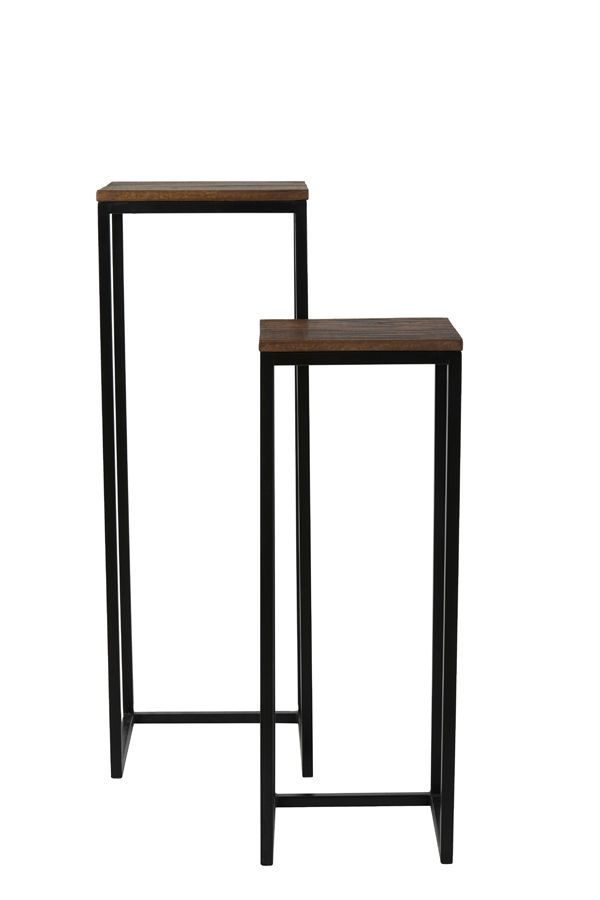 Zuil Bryson - Hout/Zwart - Set