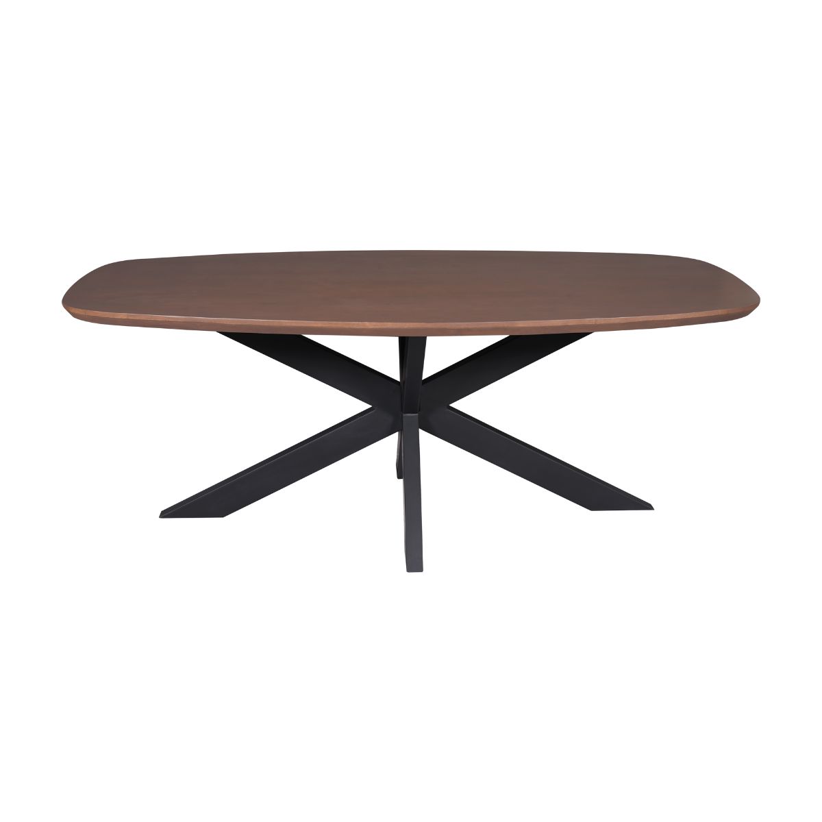Eettafel Madison Walnut | 160 cm | Deens Ovaal | Poot Black