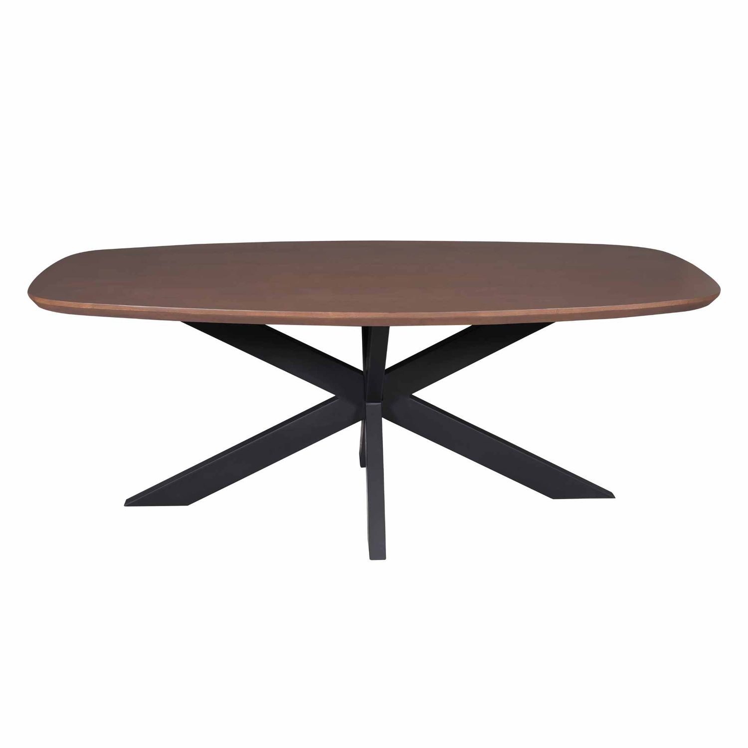 Eettafel Madison Walnut | 240 cm | Deens Ovaal | Poot Black