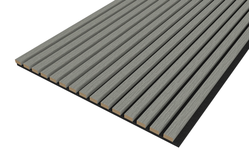 Akupanel Eiken Grijs 270 x 60 cm Lattenwand Akoestische wandpanelen