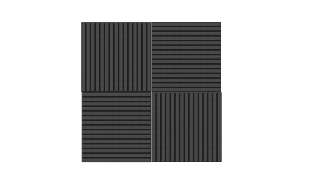 Akupanel Eiken Zwart 60 x 60 cm Lattenwand Akoestische wandpanelen