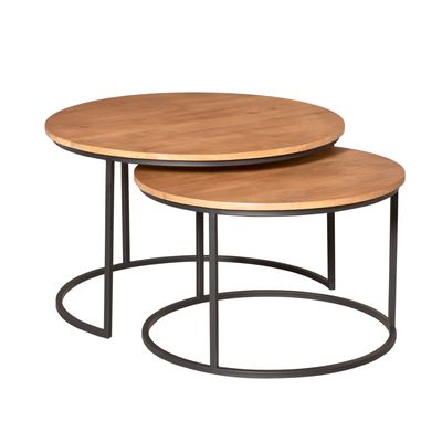 Salontafel Madison Natural | 70 cm | Set van 2 Salontafel Madison Natural | 70 cm | Set van 2