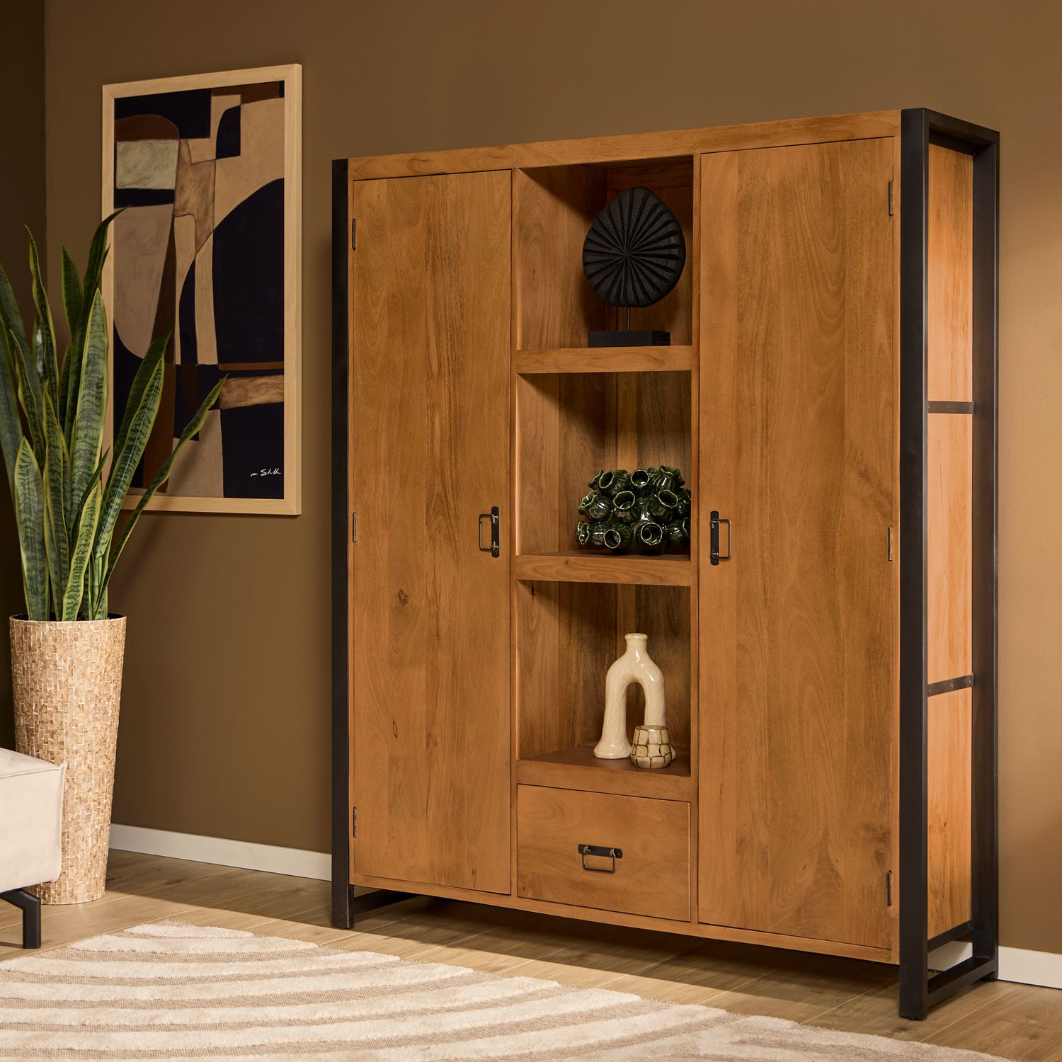 Boekenkast Boaz | 2 deuren 1 lade