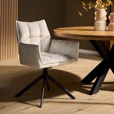 Eetkamerstoel Dani | Velvet Champagne Eetkamerstoel Dani | Velvet Champagne