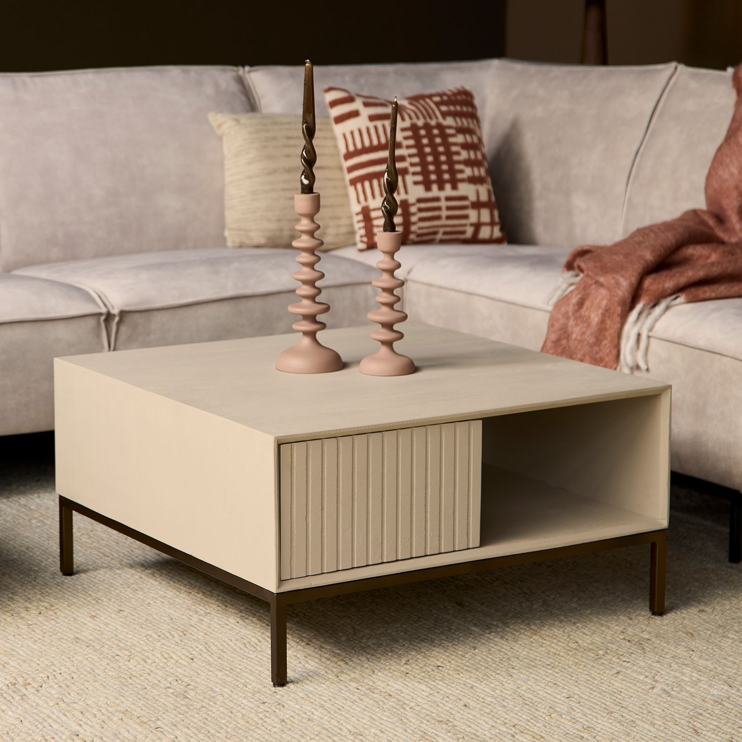 Salontafel Madison Sand | 80 cm | Vierkant