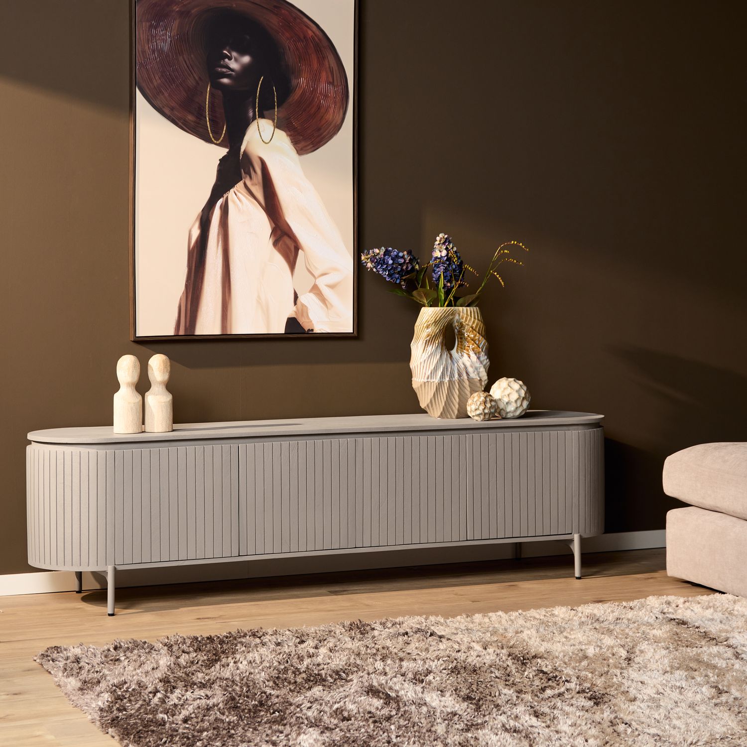 Tv meubel Solana | 210 cm |Taupe
