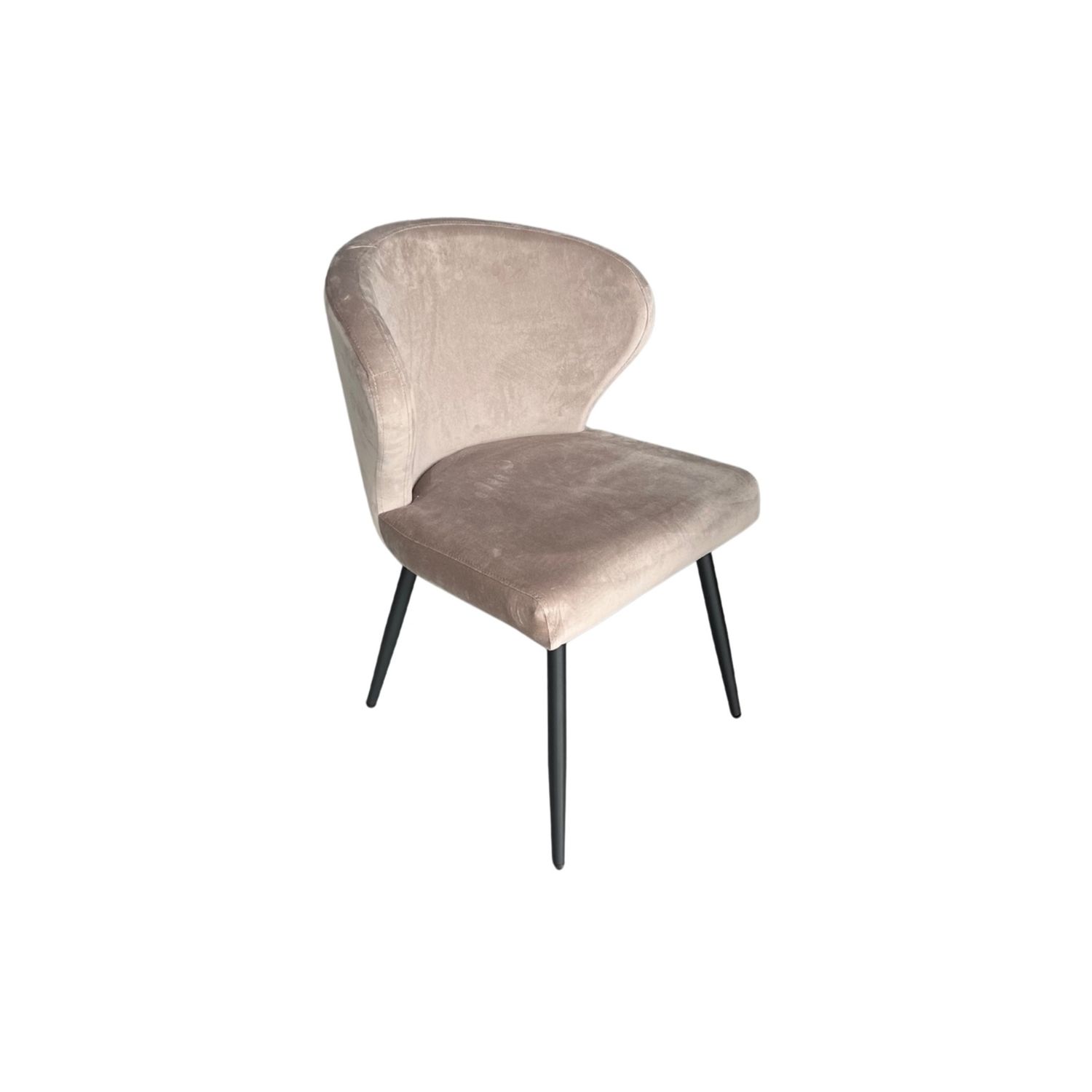 CHAIR KAREN BLACK LEGS + TAUPE FABRIC