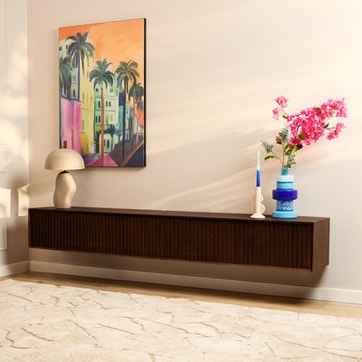 Zwevend tv meubel Madison Brown | 200 cm Zwevend tv meubel Madison Brown | 200 cm