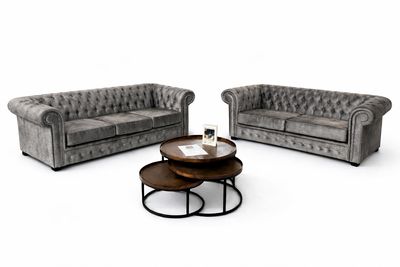 Model Chester set in 2+3 zits Croco Champagne