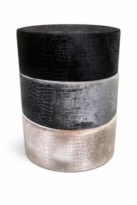 Croco velvet poefs! Kies uw kleur