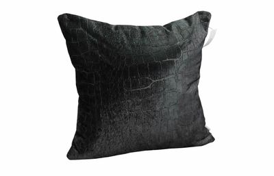 Croco Velvet Kussen | Zwart