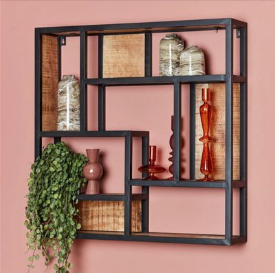 Wandrek RVS Frame met Houten Accenten Wandrek RVS Frame met Houten Accenten