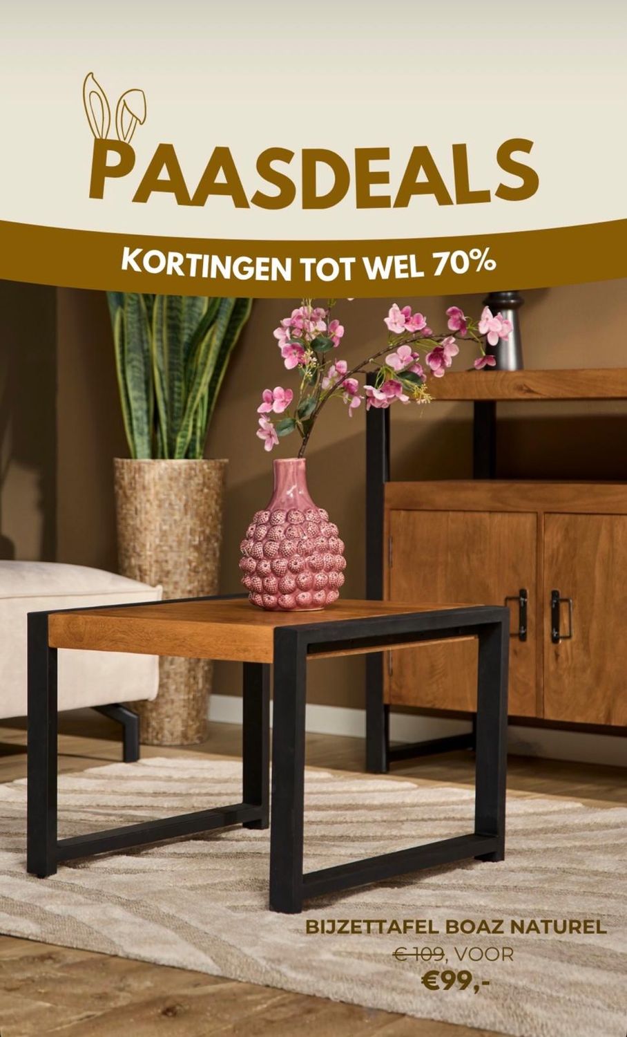 Bijzettafel Boaz 60 cm