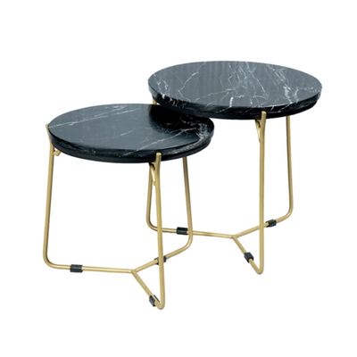 Salontafel set Caly | Zwart marmer 50-40 cm Salontafel set Caly | Zwart marmer 50-40 cm