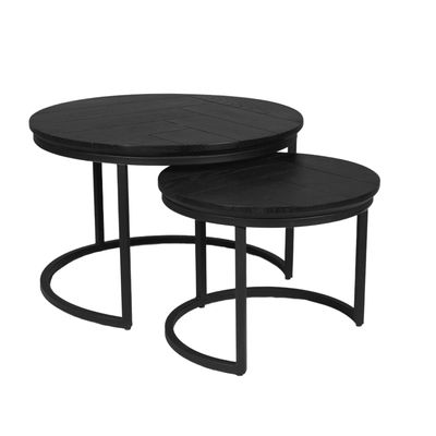 Salontafel Otik Black Oak | 70 cm | set van 2 Salontafel Otik Black Oak | 70 cm | set van 2