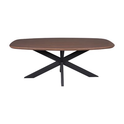 Eettafel Madison Walnut | 200 cm | Deens Ovaal | Poot Black