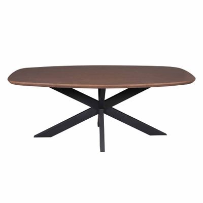 Eettafel Madison Walnut | 240 cm | Deens Ovaal | Poot Black