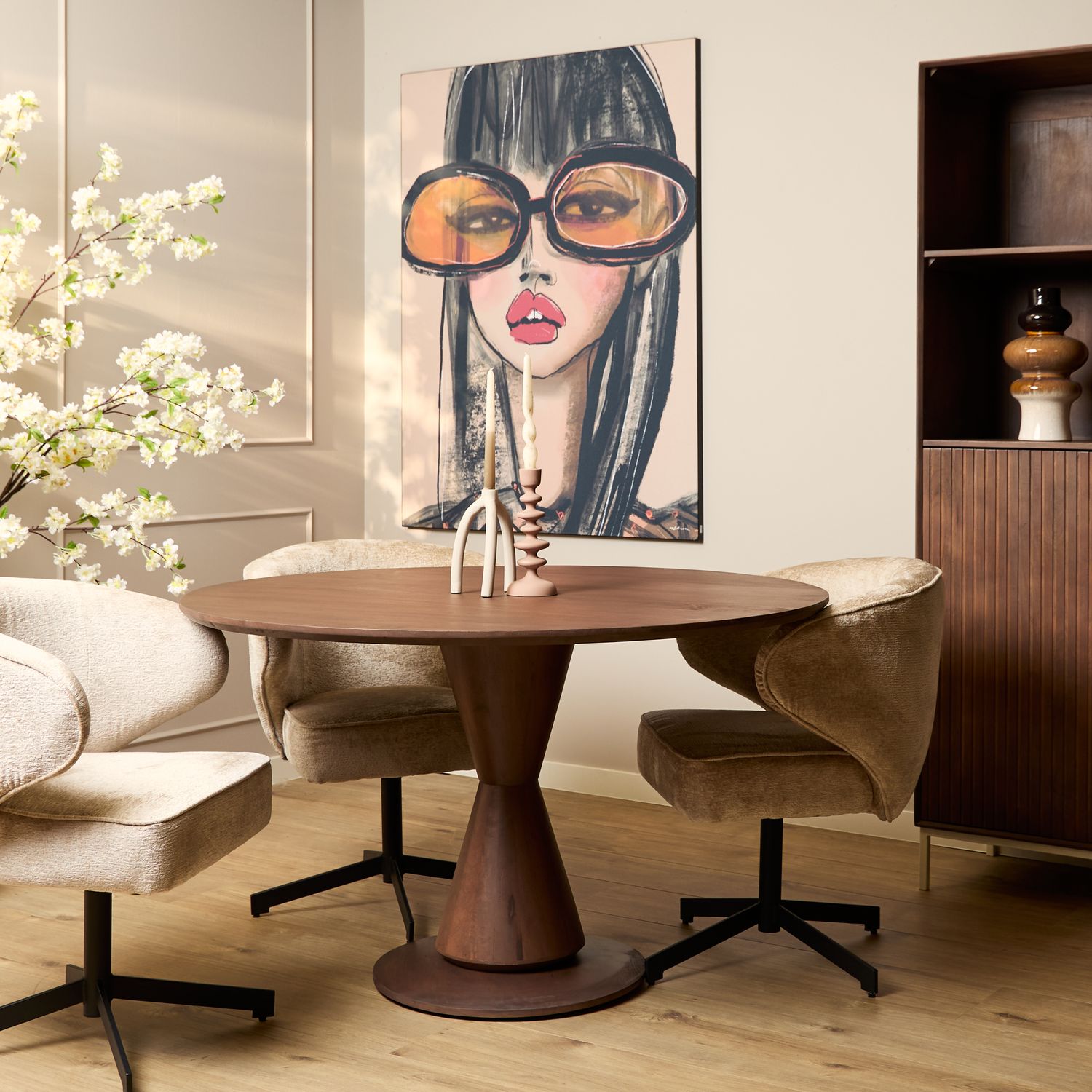 Eettafel Lima Walnut | 150 cm | Rond