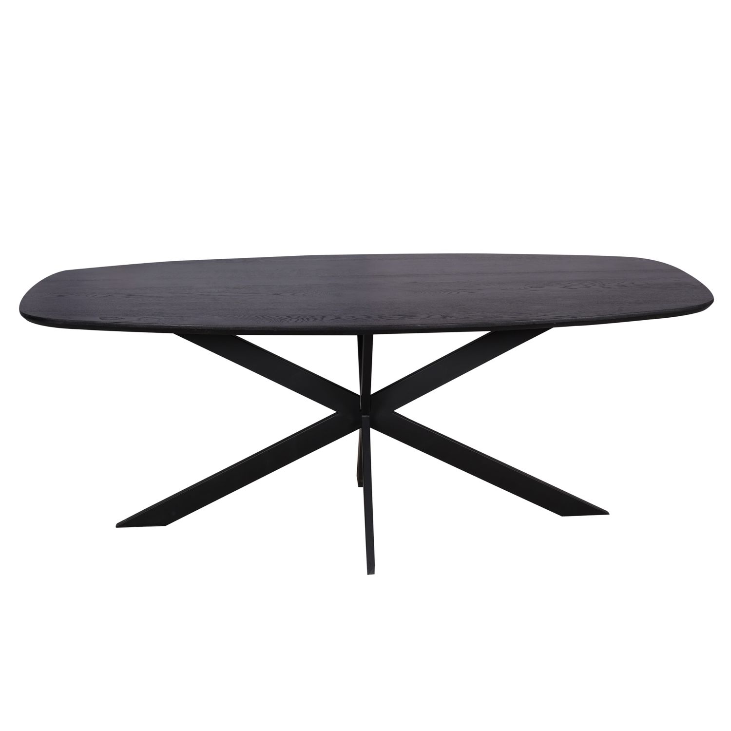 Eiken eettafel Ferris | Deens Ovaal 200 cm | Zwart