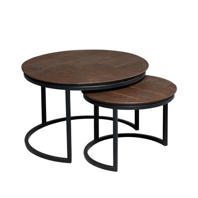 Salontafel Otik Brown Oak | 70 cm | Set van 2 Salontafel Otik Brown Oak | 70 cm | Set van 2