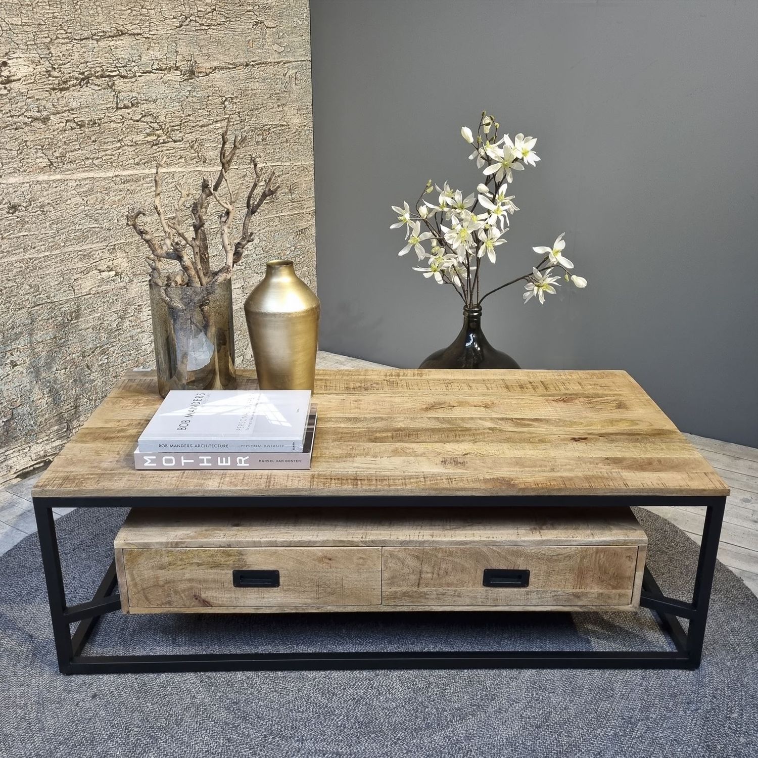 Len Coffee Table with Drawers 60 - 140