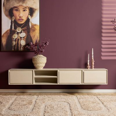 Zwevend tv meubel Ambiance Sand | 200 cm Zwevend tv meubel Ambiance Sand | 200 cm