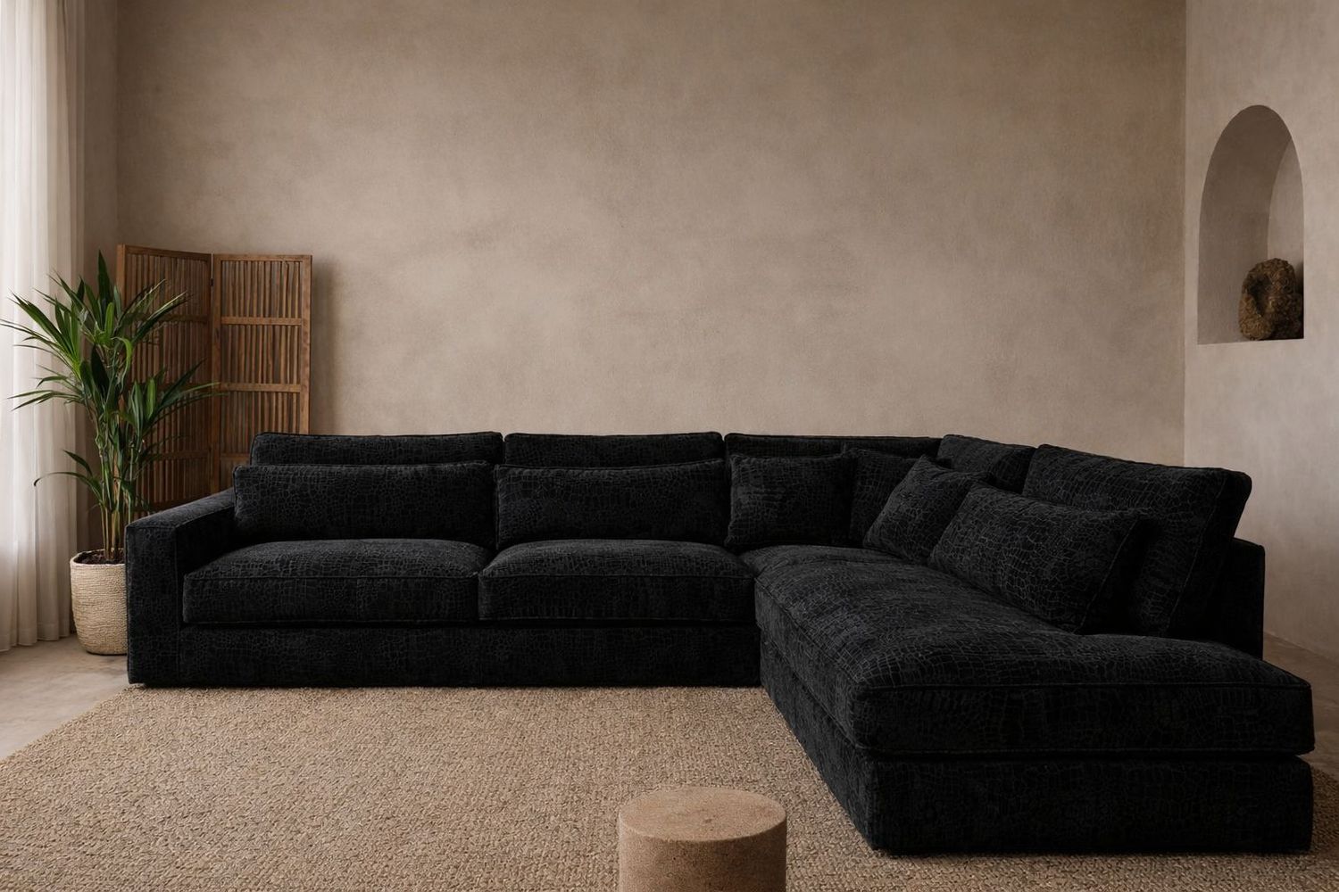 Hoekbank Remco | Croco 800 Zwart