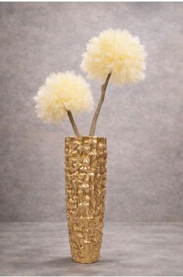 Gouden Texture vaas met Ivory Feather Tree decoratie