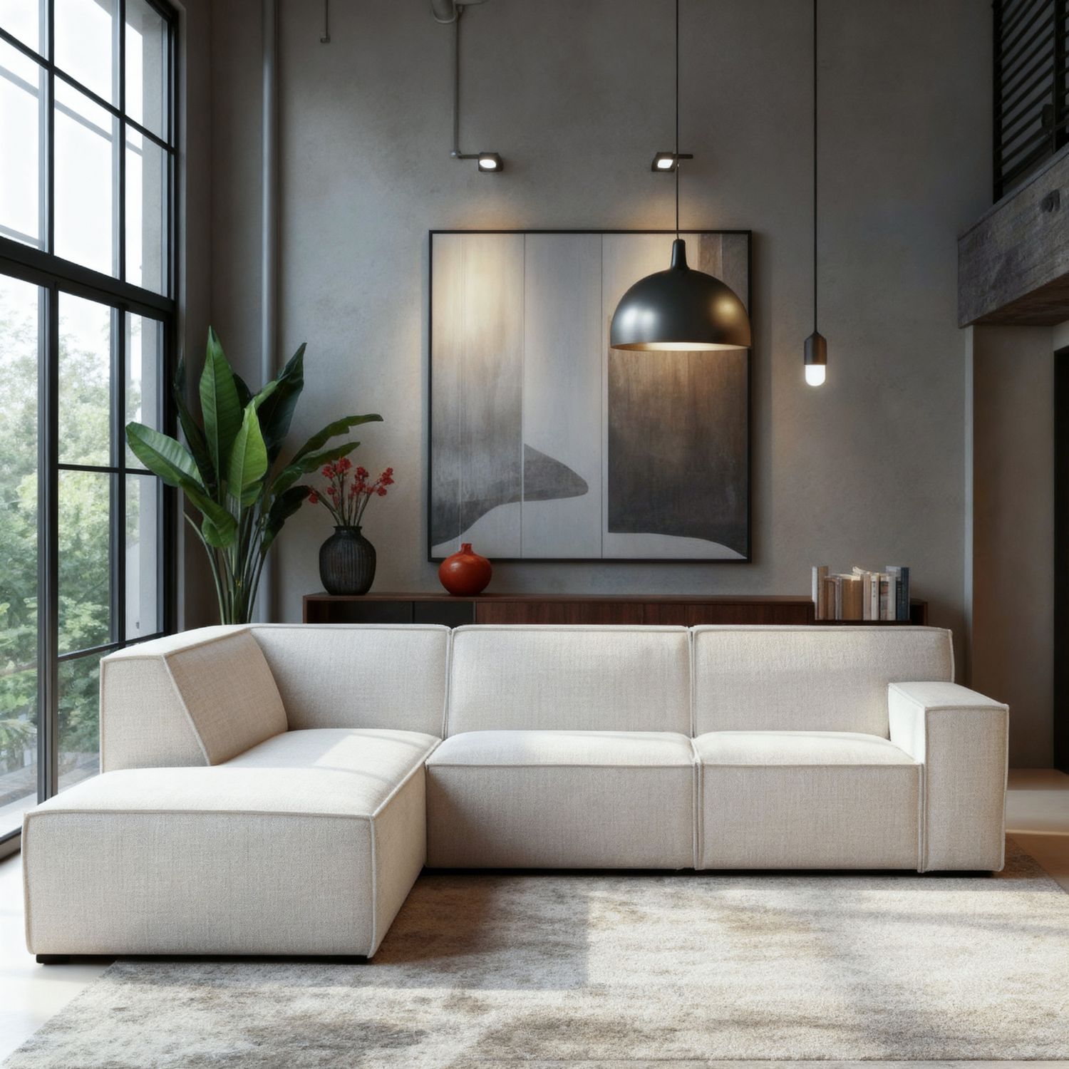 Benson, 3 zits hoek links, stof Cremona 2, C460 beige