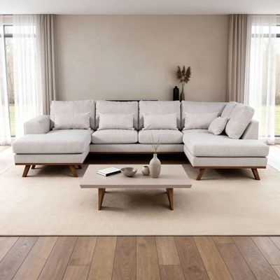 Japandi, 3 zits hoek rechts CL, stof Melva 02, M460 beige