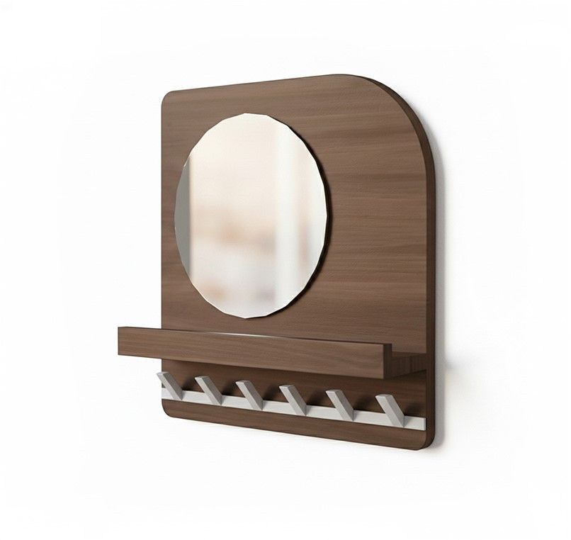 Curaçao kapstok 45 met spiegel en 6 haken