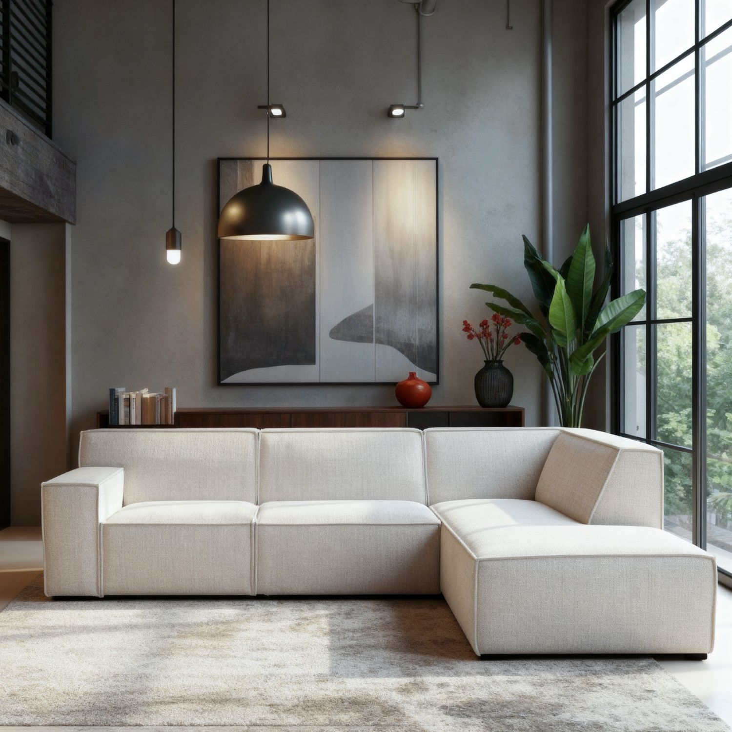 Benson, 3 zits hoek rechts, stof Cremona 2, C460 beige