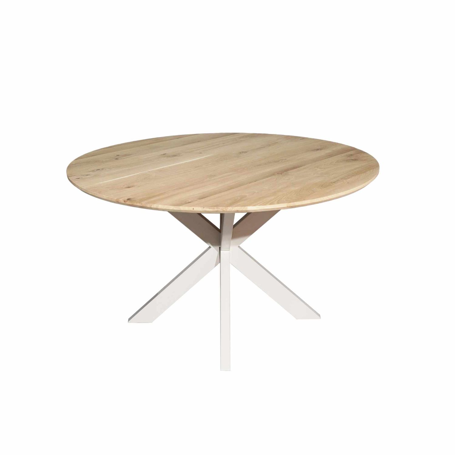 Eiken eettafel Ferris | Rond 130 cm | Naturel | Poot Sand