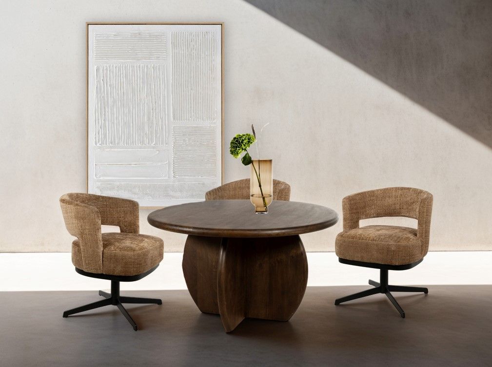 Bruce eetkamerstoel - draaipoot 360 - Cremona - Cinnamon 18