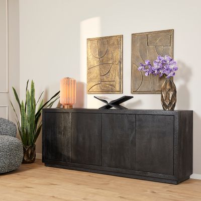 Dressoir Brussel Black 4 deurs | 200 cm