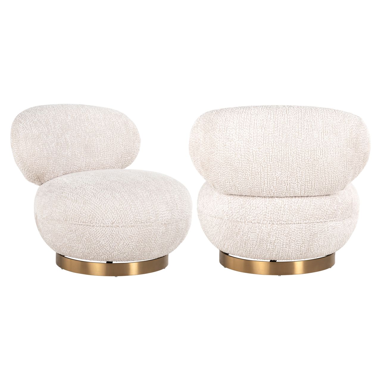 Lounge stoel Jace lovely cream swivel