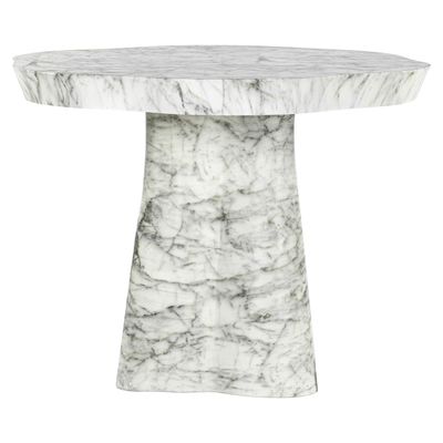 Outdoor eettafel Rockyard white marble look 100Ø