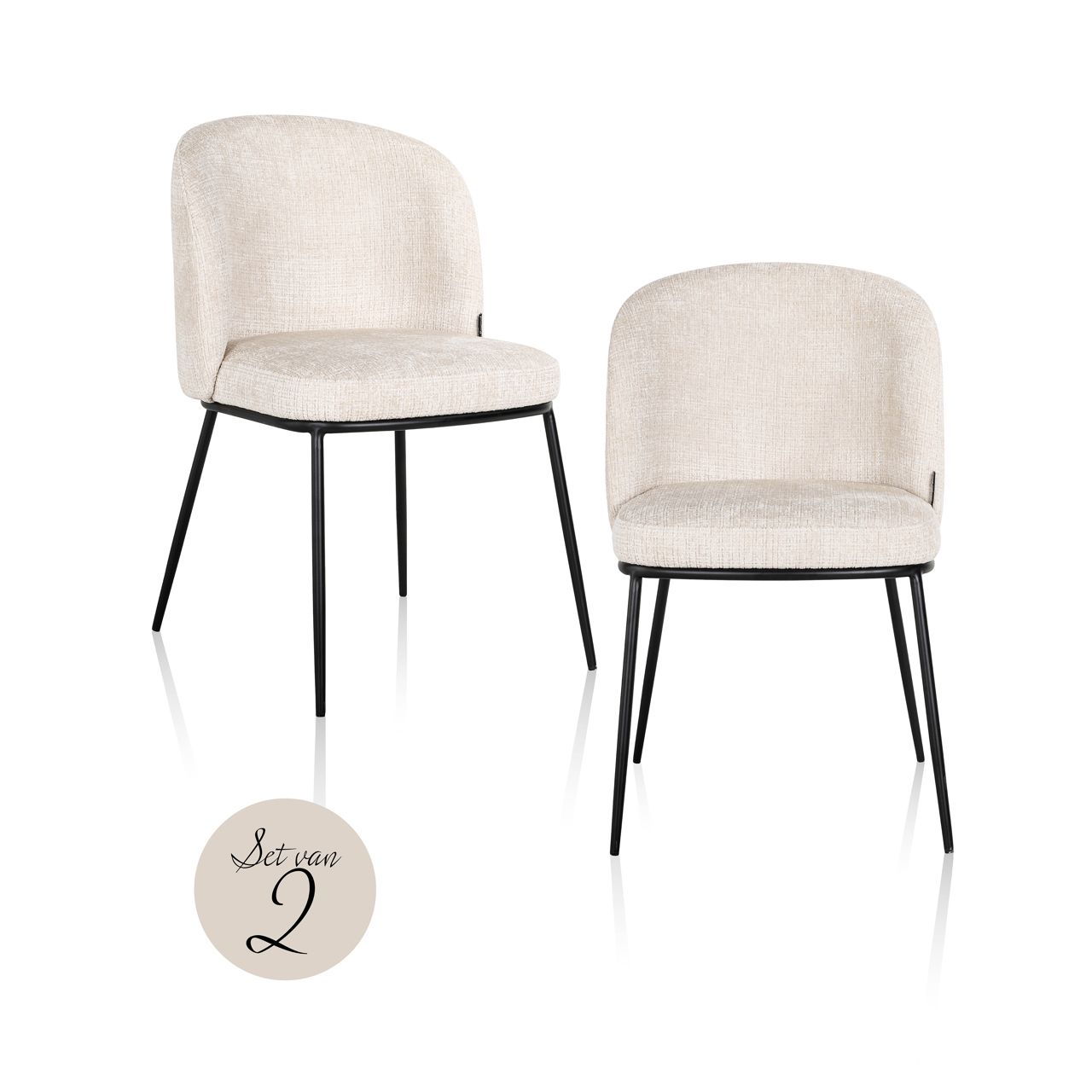 Eetkamerstoel Elvi niagara beige fire retardant (Set of 2)