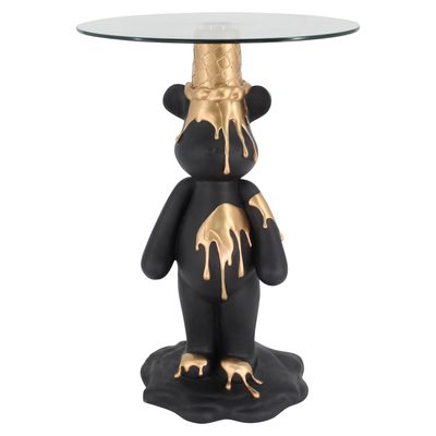 Bijzettafel Ice bear black/gold