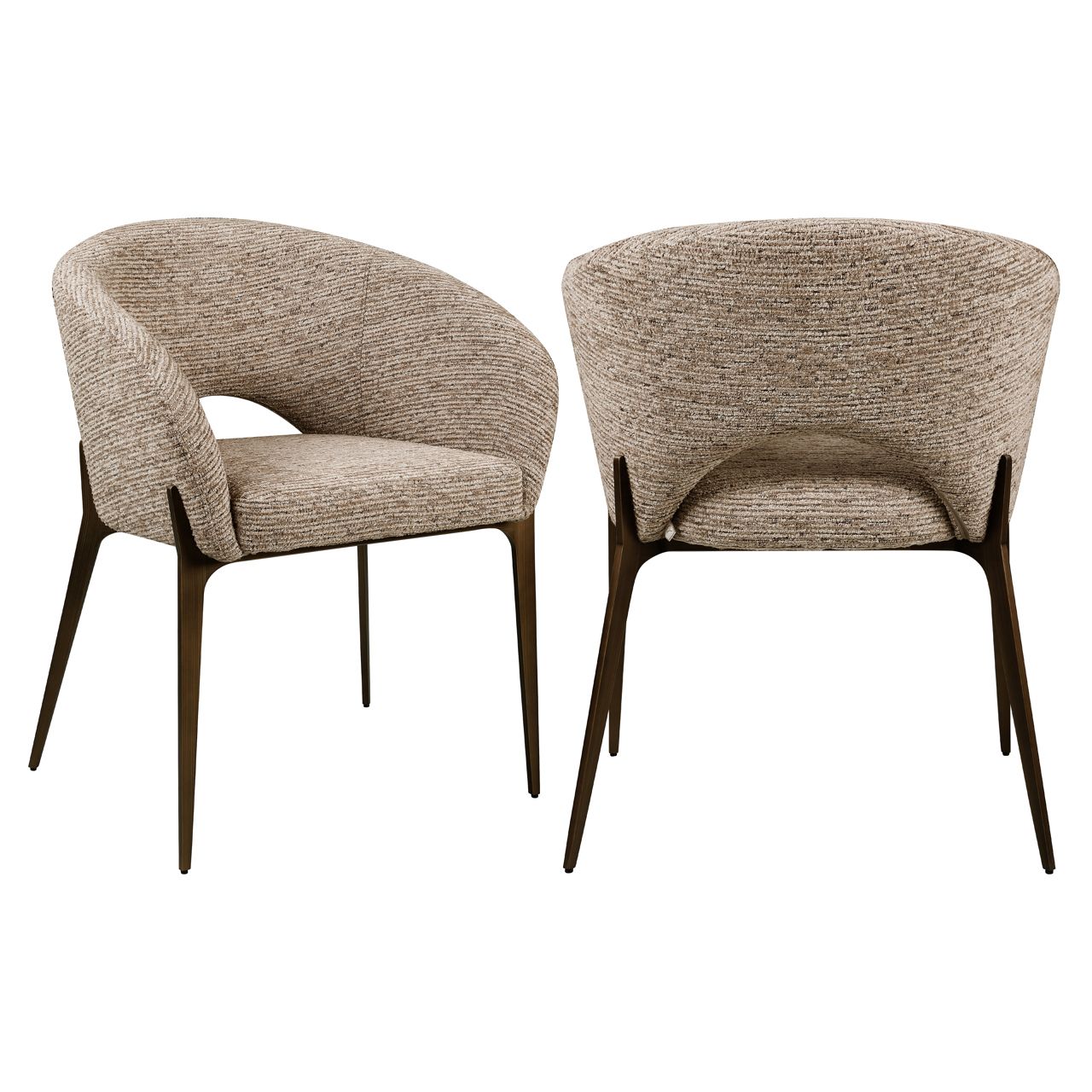 Eetkamerstoel Kenzi mocca linear fire retardant