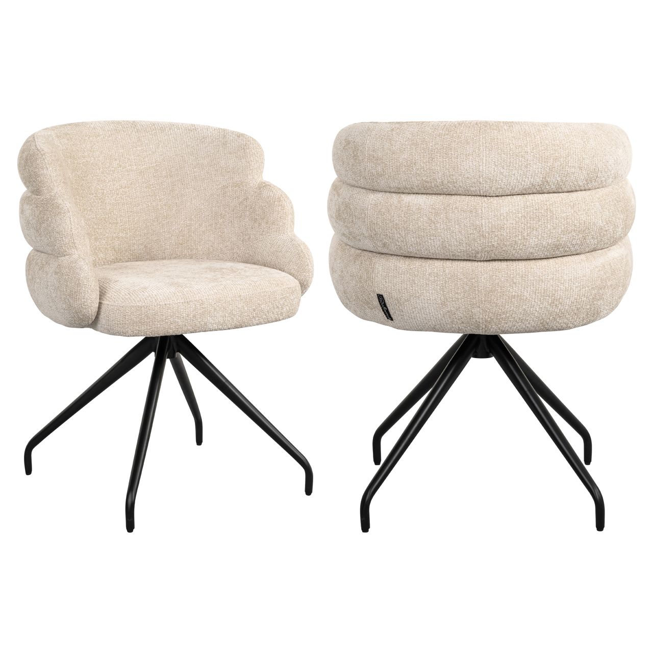 Eetkamerstoel Kayla cream unicorn swivel