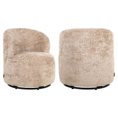Lounge stoel Jackie sheep natural swivel kids