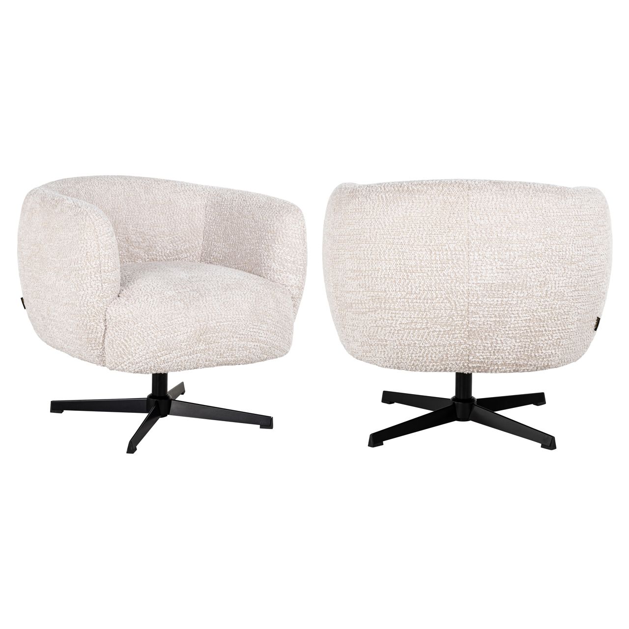 Lounge stoel Estelle lovely cream swivel