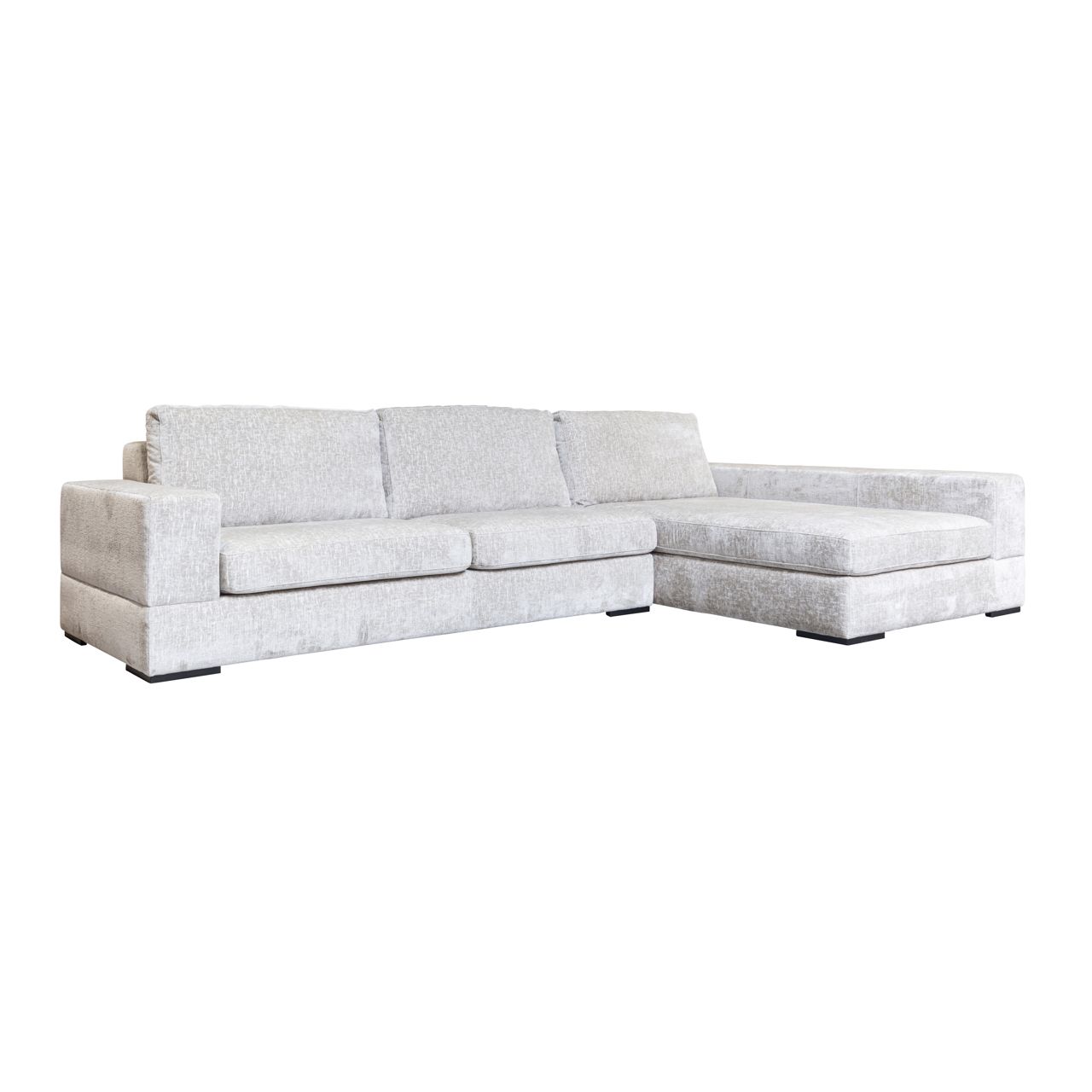Bank Pasha pearl island 3-seater + lounge right fully upholstered