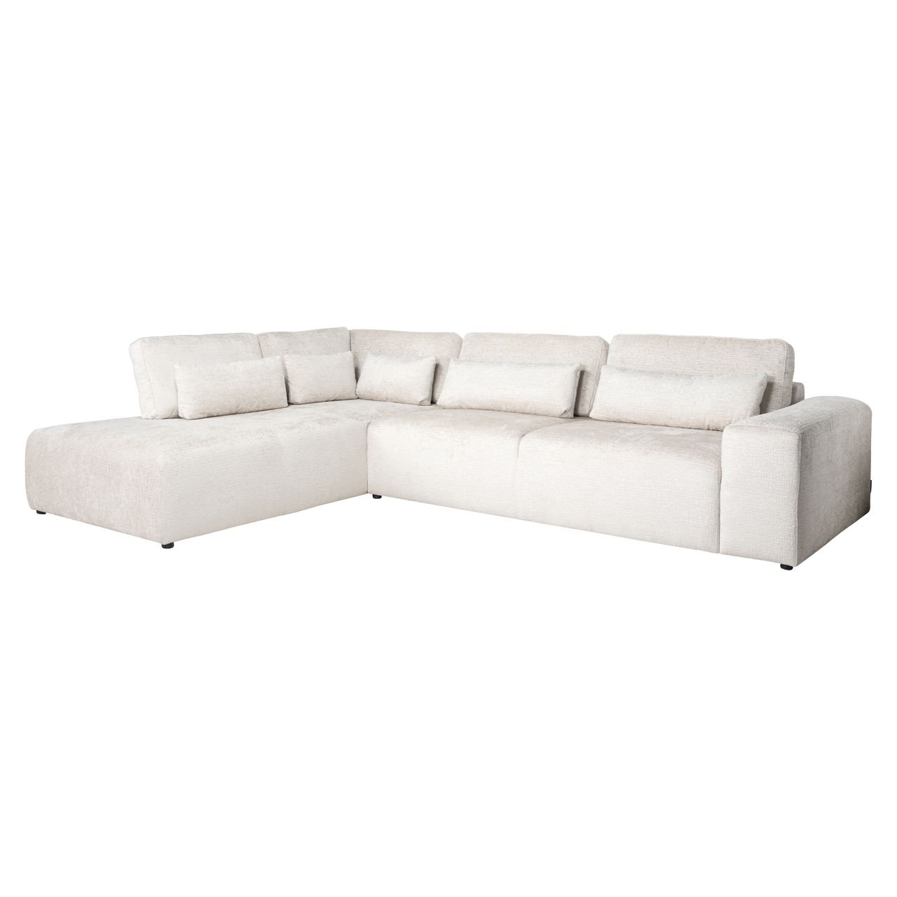 Bank Lund cream fusion 3-seater + ottoman left