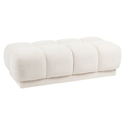 Poef &amp; Voetenbank Noah beige blockweave