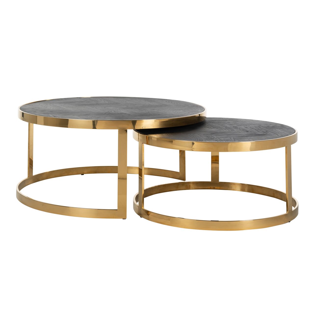 Salontafel Blackbone Gold black rustic (Set of 2)